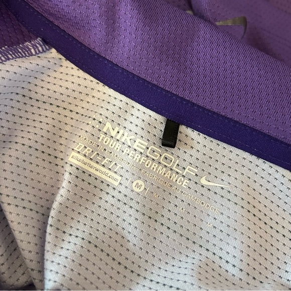❤️ Nike golf Women's Purple Striped Polo Shirt M - Picture 5 of 8